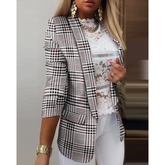 JOVIE | Elegant Printed Shawl Collar Blazer-1
